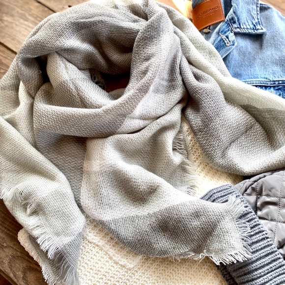 Infinity Raine Accessories - FINALLY HAVE YOU TARTAN BLANKET SCARF-LIGHT GRAY